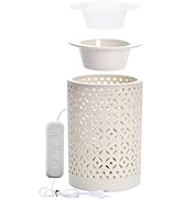 ASAWASA Ceramic Wax Melt Warmer with Timer and Silicone Dish,Candle Wax Warmer for Scented Wax &amp; ...