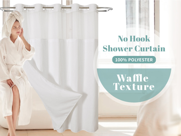 white shower curtain