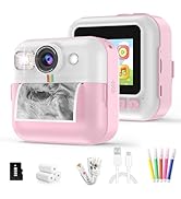 BOFIDAR Kids Camera,Toddler Camera Instant Print Toys,48mp Children Printable Camera,Pink Selfie ...