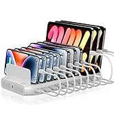 10-Port Phone Charging Station - 60w USB Charging Station BC1.2 Apple USB 2.4A Output Fast Charge...