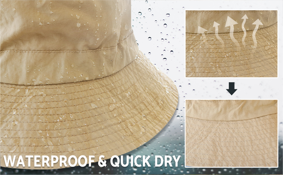 Quick Dry Waterproof Packable Bucket Hat
