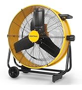 VENTISOL 24 Inch Super Quiet Variable Speed High Velocity Floor Drum Fan,with 12ft. Power Cord,78...