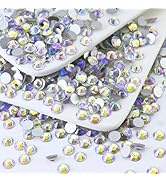 Briskbloom Flatback Crystal Rhinestones Round Gems for Nail Art and Craft Clothes Glue Fix, Starr...