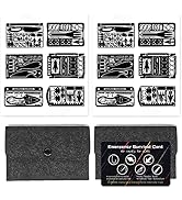 PSKOOK 12 Pcs Survival Multitool Card Emergency Camping Tool EDC Kit in Your Wallet Outdoor Hunti...