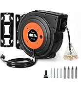 DEWENWILS Retractable Extension Cord Reel, 40 FT Heavy Duty Power Cord, 12AWG/3C SJTOW, 3 Grounde...