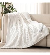 Reaks Electric Heated Throw Blanket, Silky Soft Flannel &amp; Sherpa Heating Blanket Throw with 5 Hea...