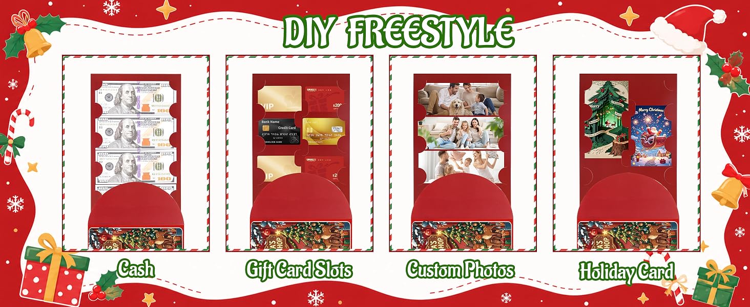 Extra Large Christmas Money Holders for Cash, Christmas Gift Card Holder