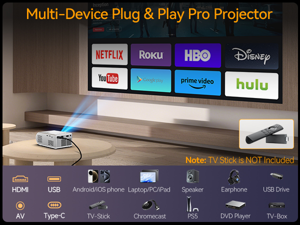 wireless projector with wifi and bluetooth