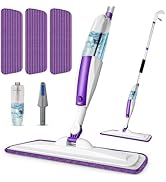 Spray Mops for Floor Cleaning Floor Mop with a Refillable Spray Bottle and 3 Washable Microfiber ...