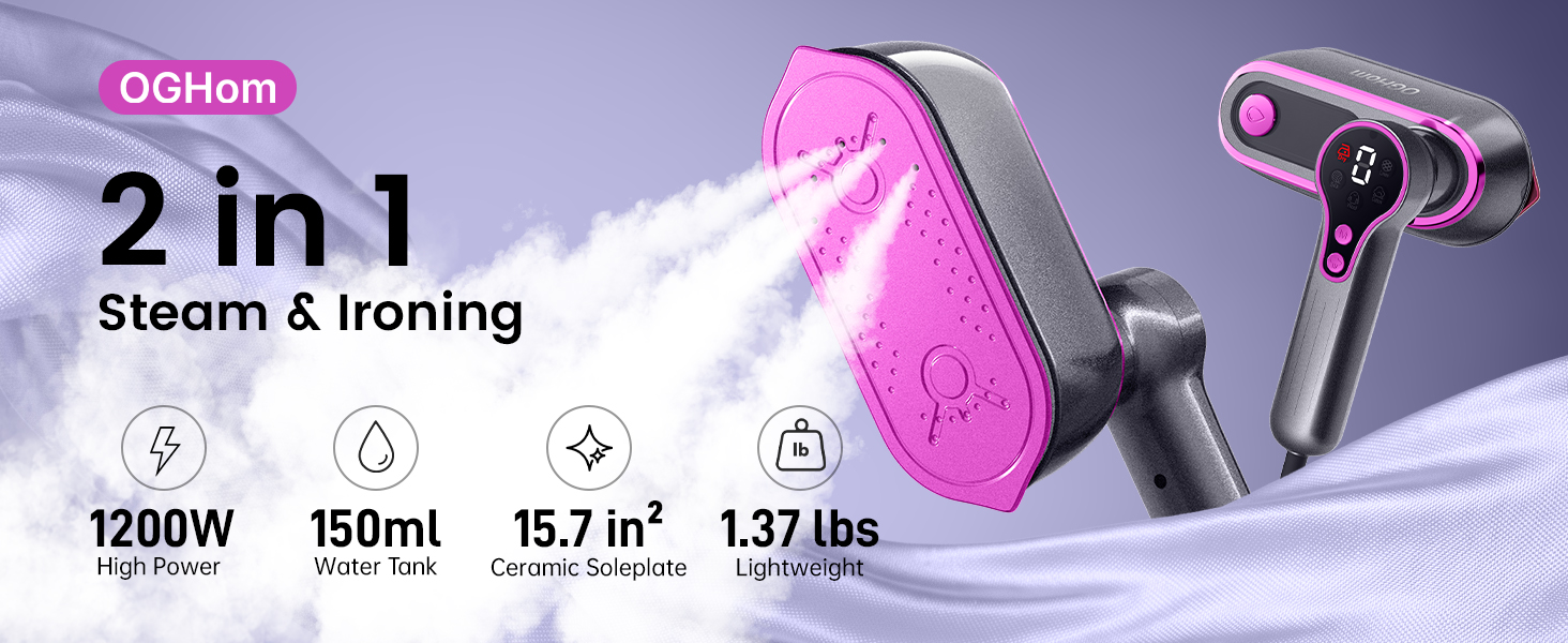 2 in 1 steamer &amp;amp; iron for clothes, 1200W Portable Handheld Garment Steamer