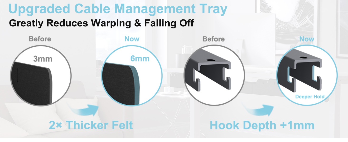 upgraded cable management tray