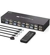 4K120Hz HDMI KVM Switch 2 Monitors 4 Computers 8K60Hz EDID Emulation 4 Port Dual Monitor KVM Swit...