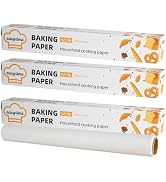 VIVAVENTURE Parchment Paper for Baking, Parchment Paper Rolls 12in x 98ft, 3 Rolls of 12in x 32.8...