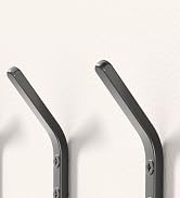 GWAAZXGZ Wall Hooks for Hanging Coats - 5 Pack Black 3.2'' Double Hook Design, Hat Organizers, Wa...