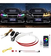 DUOFU365 Drl Led Strip,RGB Exterior Car LED Strip Lights,2Pcs 24 inches Multicolor LED Daytime Ru...