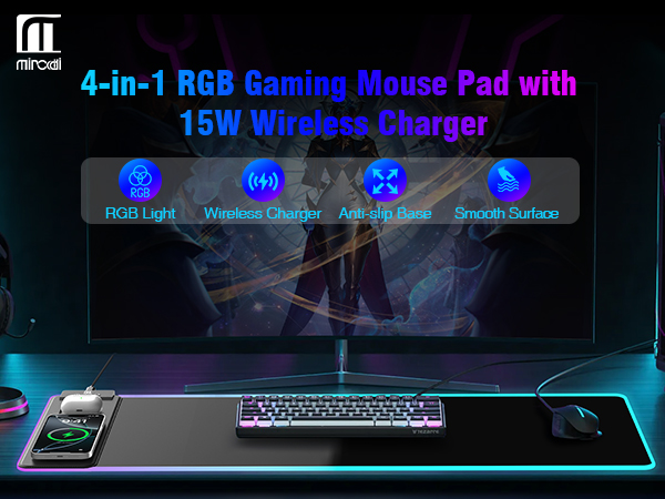 RGB Gaming Mouse Pad Wireless Charging