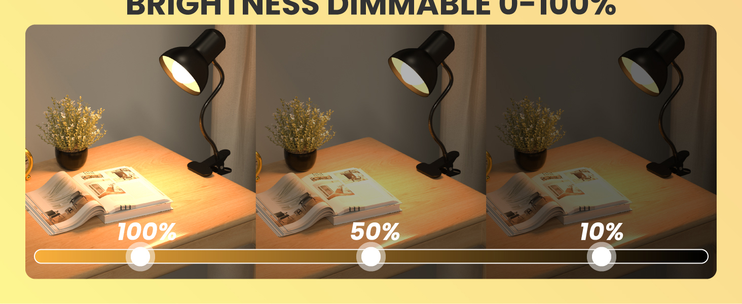 Rechargeable Reading Light Clip on Bed Cordless Desk Lamp Flexible Clip Light Kids Bedroom Camping