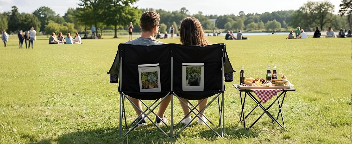 Double camping chair folding camping chair loveseat camping chair camping loveseat