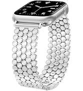 JR.DM Silver Bands Compatible with Apple Watch 38mm 40mm 41mm 42mm(S10/11) for Women Dressy Prett...