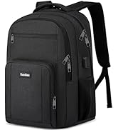 Kuosdaz Black Backpack for Men and Women, School Backpacks for Teen Boys Girls, Large Bookbag wit...