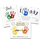 Fathers Day Crafts from Kids - Custom Handprint Set 3, Personalized Best Dad Ever Handprint Kit F...