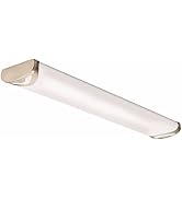 Lithonia Lighting Brushed Nickel 4-Ft LED Flush Mount Light for Kitchen | Attic | Basement | Home...