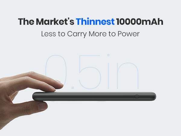 the thinnest 10000mAh power bank