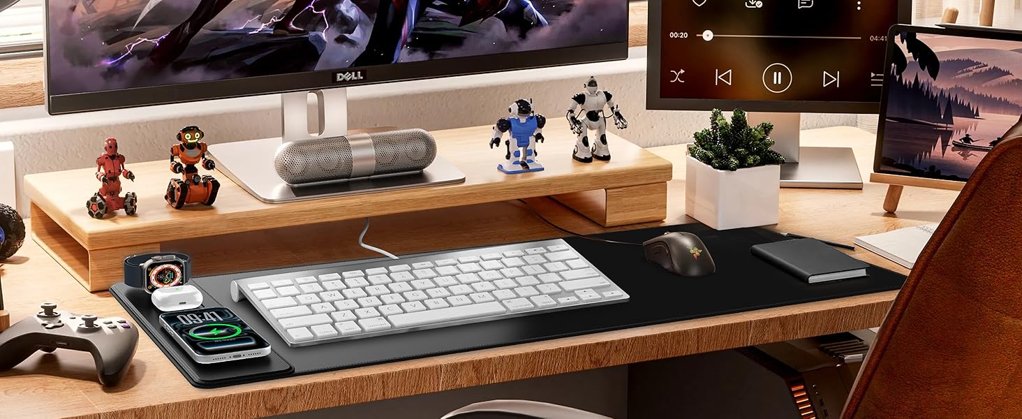 magnetic wireless charging mouse pad