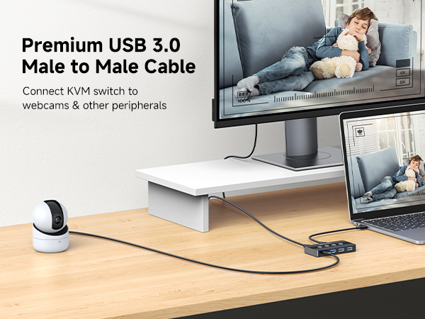 USB A to USB A cable for high-speed data transfer up to 5Gbps.