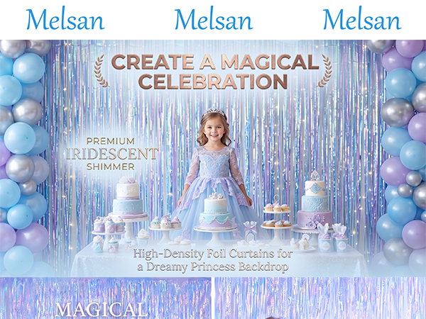 Iridescent Party Decorations Fringe Backdrop