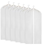 Zilink Garment Bags for Long Dresses 60-inch Translucent Suit Bag with Full-Length Zipper (Set of...