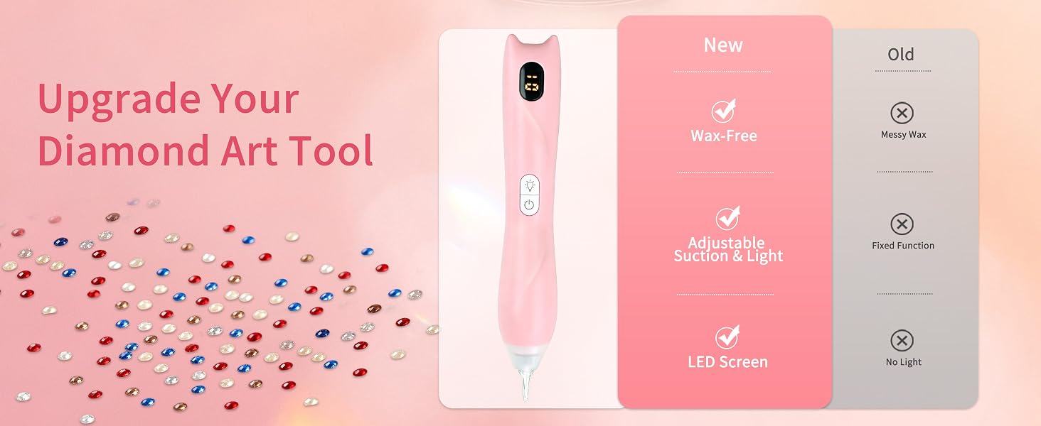 Electric Diamond Painting Pen with Light