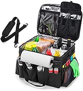 HODRANT Large Grill Caddy with Lid, BBQ and Picnic Bag Organizer with Paper Towel Holder, Tailgat...