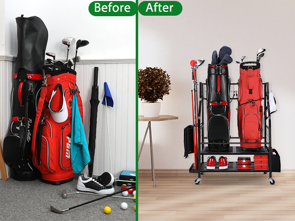 FHXZH Golf Bag Storage Garage Organizer 