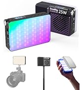 SmallRig RM 25C Mini LED RGB Video Light, 3100mAh Battery, HD LCD Display, 25W Portable Camera Li...