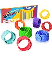 Sensory Fidget Toys Slap Bracelets: 8 Pack Textured Silicone Autism Toys for Kids, Calming Tool f...