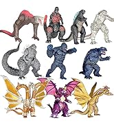 TwCare Set of 10 Godzilla vs Kong Dinosaur Dragon Toys Movable Joint Action Figures, King of The ...