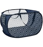 Collapsible Laundry Baskets with Side Pocket, Sturdy Pop Up Foldable Laundry Hamper with Reinforc...