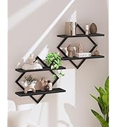 CHOEZON Floating Shelves for Wall, Set of 2 Wall Shelves, 2-Tier Hanging Shelves, Wall Shelf Set ...