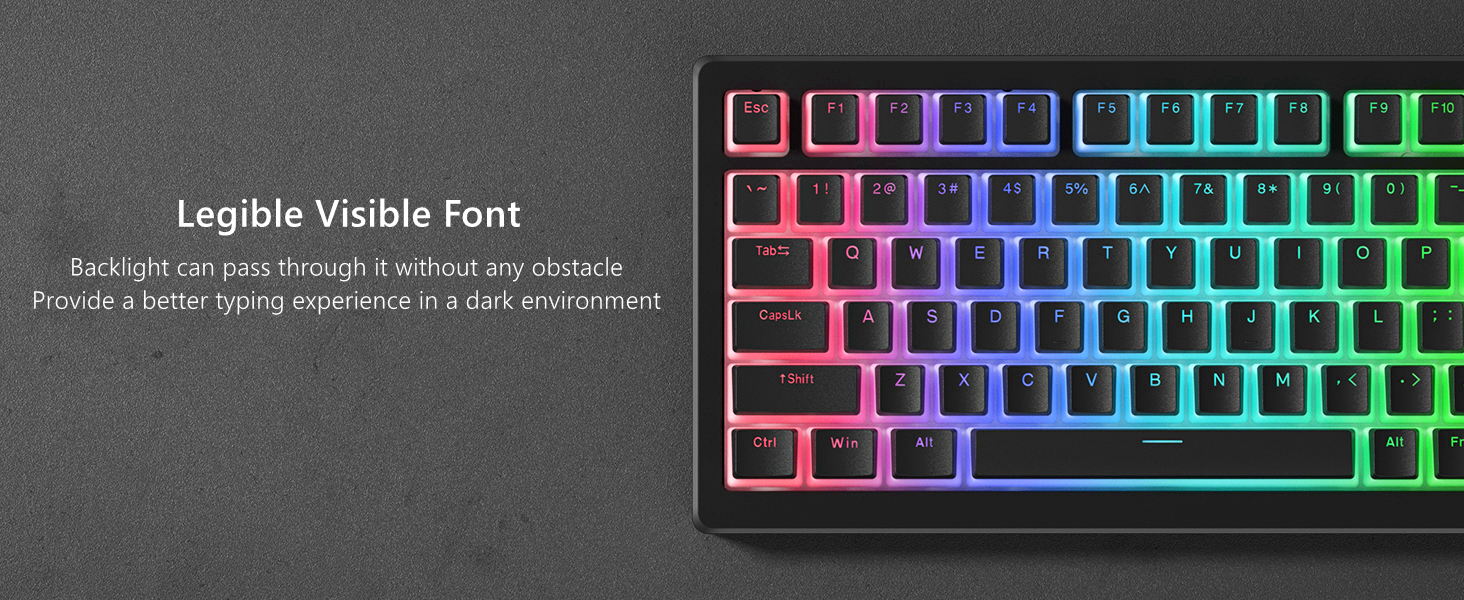 Womier Pudding Keycaps,PBT Keycaps 100 percent keyboard 130 Keys,Shine Through Keycaps