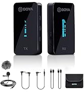 BOYA Wireless Lavalier Microphone BY-XM6-S1 Wireless Lapel Microphones for Cameras DSLR Smartphon...