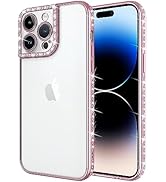 wahhle Luxury Plating Cute Bling Diamond Inlay Phone Case Cover for Women Girls with Bling Camera...