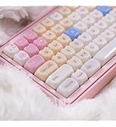 GUUKEY Crystal Keycaps, Cat Shape Clear Keycaps Transparent, Mao Profile, 130 Keys Shine Through ...