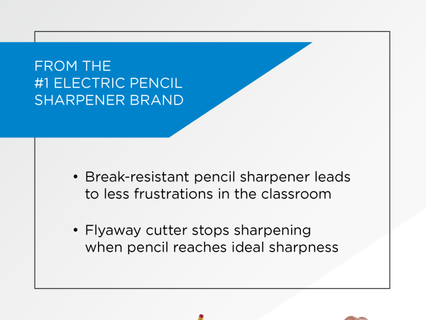 electric pencil sharpener one break resistant easy sharpness woodcase flyaway cutter ideal homework