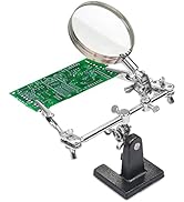 LXIANGN 2.5X Magnifying Helping Hands Soldering Station with Heavy Cast Iron Base, 360° Adjustabl...