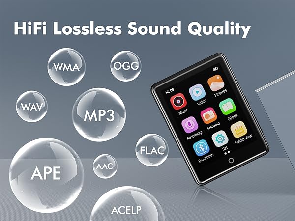 64GB MP3 Player with Bluetooth 5.3,Portable MP3 Player with Speaker 