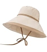 Women's Wide Brim Sun Hats UV-Protection Packable Wired-Edge Beach Hat Summer Travel Bucket Hat A...