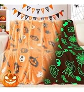 inhand Halloween Blanket Gifts Glow in The Dark Blanket and Toys for Kids Spider Webs Pumpkin Gho...