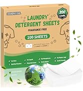 HOMERHYME Laundry Detergent Sheets - 200 Loads Unscented Travel Laundry Detergent, 