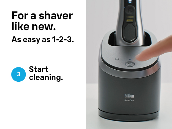 Use Braun CCR refills for a shaver like new. Thirdly, start cleaning with the Clean&amp;Charge station.
